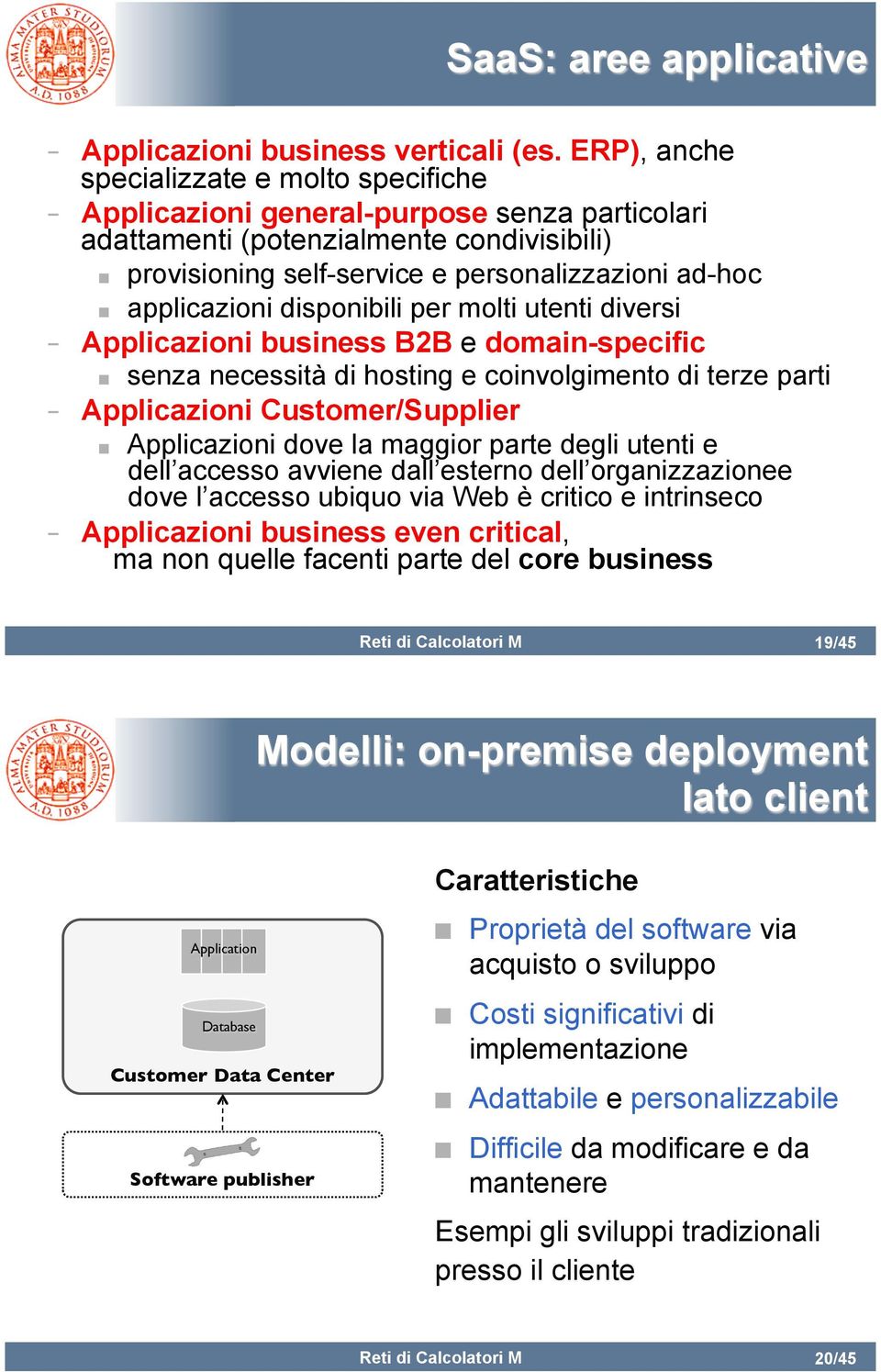 applicazioni disponibili per molti utenti diversi Applicazioni business B2B e domain-specific senza necessità di hosting e coinvolgimento di terze parti Applicazioni Customer/Supplier Applicazioni