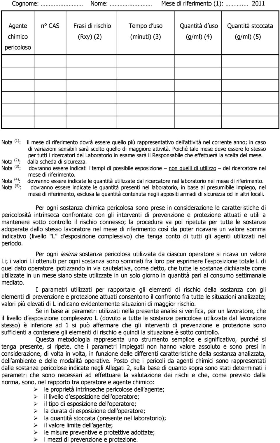 più rappresentativo dell attività nel corrente anno; in caso di variazioni sensibili sarà scelto quello di maggiore attività.