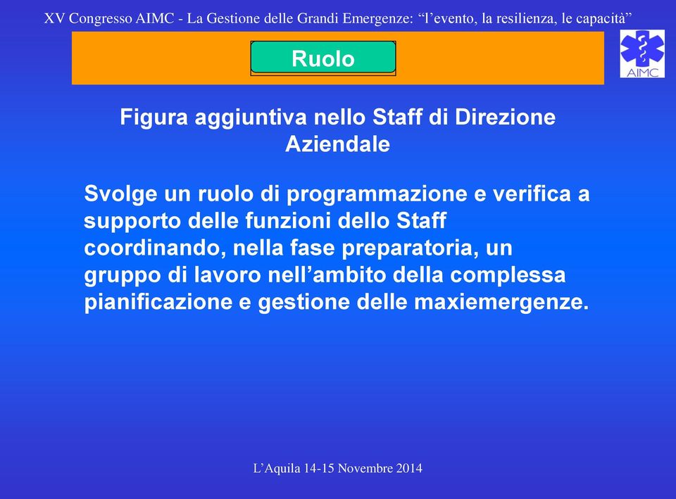 Staff coordinando, nella fase preparatoria, un gruppo di lavoro nell