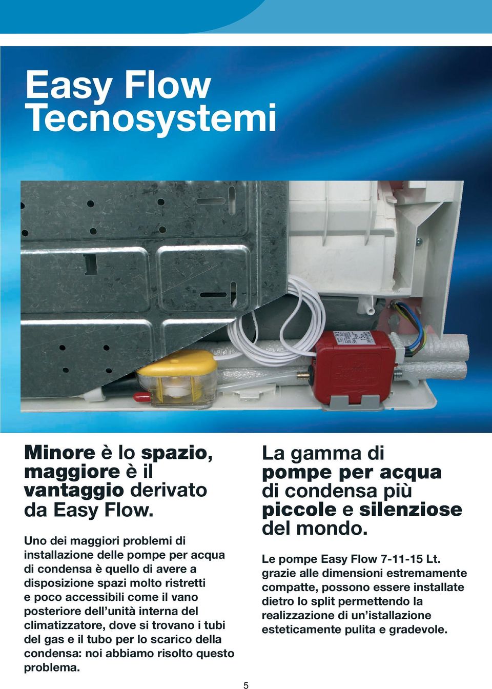 posteriore dell unità interna del climatizzatore, dove si trovano i tubi del gas e il tubo per lo scarico della condensa: noi abbiamo risolto questo problema.