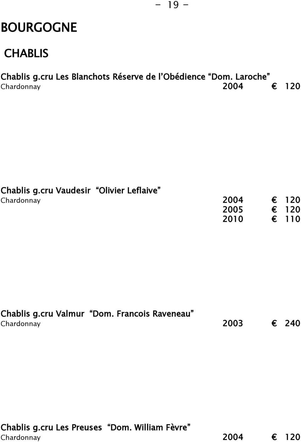 Laroche Chardonnay 2004 120 Chablis g.