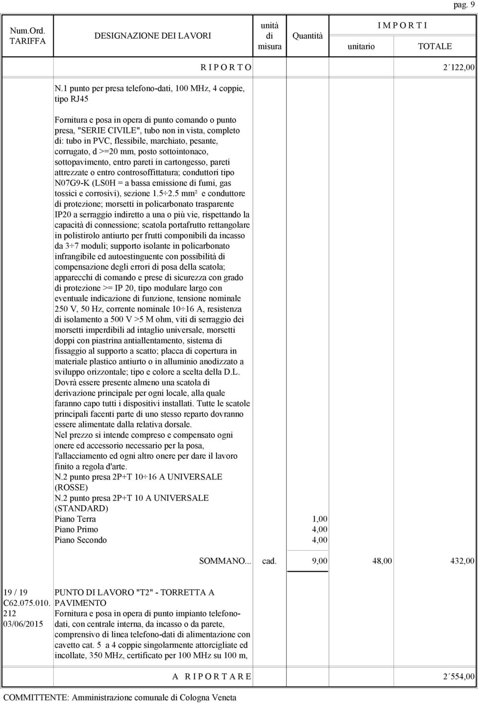 marchiato, pesante, corrugato, d >=20 mm, posto sottointonaco, sottopavimento, entro pareti in cartongesso, pareti attrezzate o entro controsoffittatura; conduttori tipo N07G9-K (LS0H = a bassa