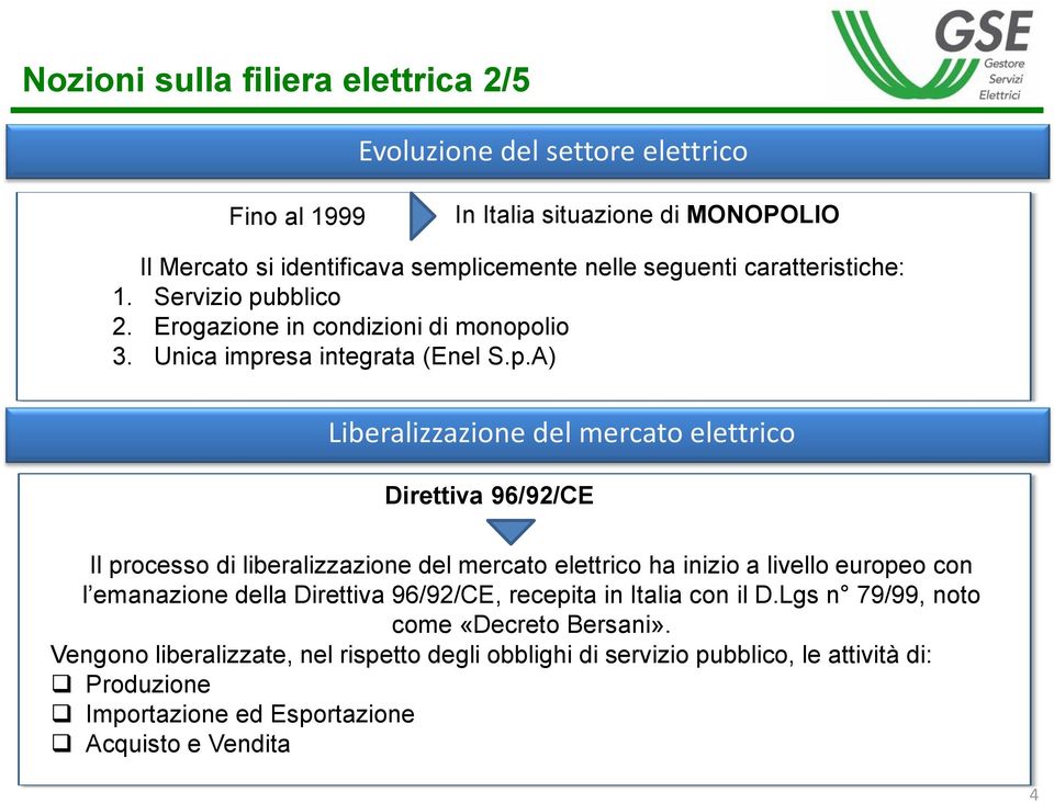 bblico 2. Erogazione in condizioni di monopo