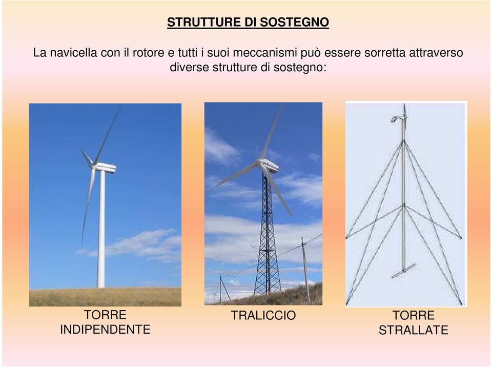 sorretta attraverso diverse strutture di