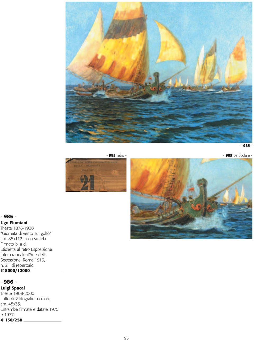 85x112 - olio su tela Etichetta al retro Esposizione Internazionale d Arte della Secessione,