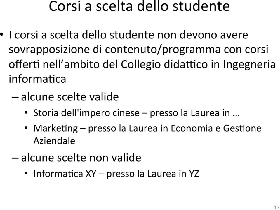 informa6ca alcune scelte valide Storia dell'impero cinese presso la Laurea in Marke6ng presso