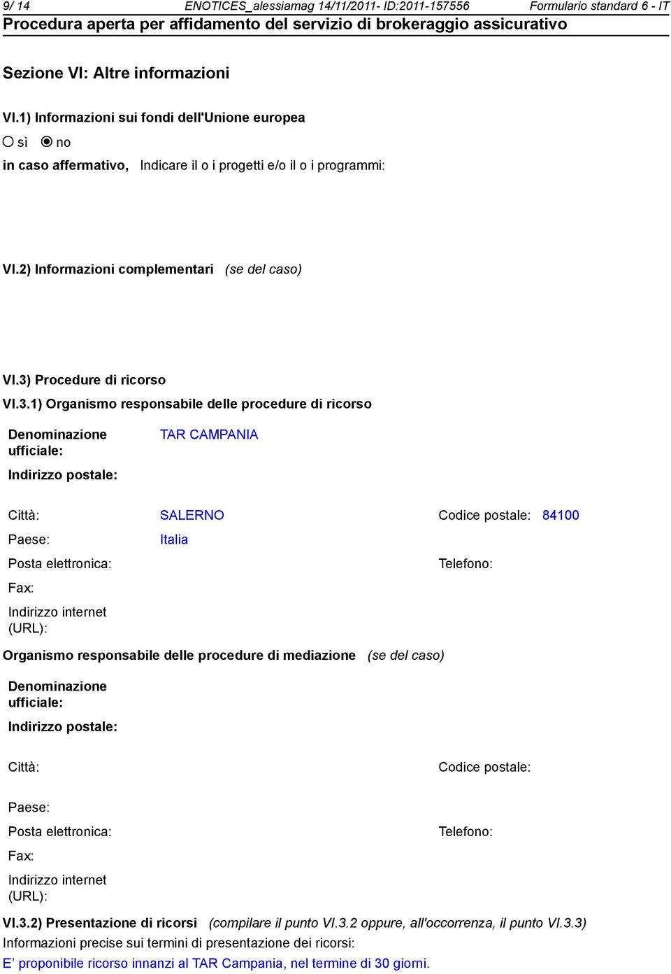 Procedure di ricorso VI.3.