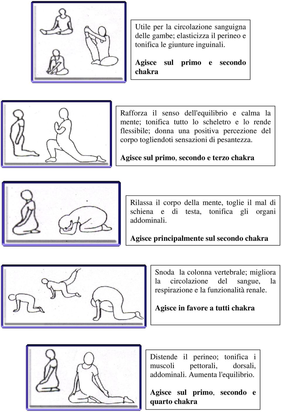 sensazioni di pesantezza. Agisce sul primo, secondo e terzo chakra Rilassa il corpo della mente, toglie il mal di schiena e di testa, tonifica gli organi addominali.