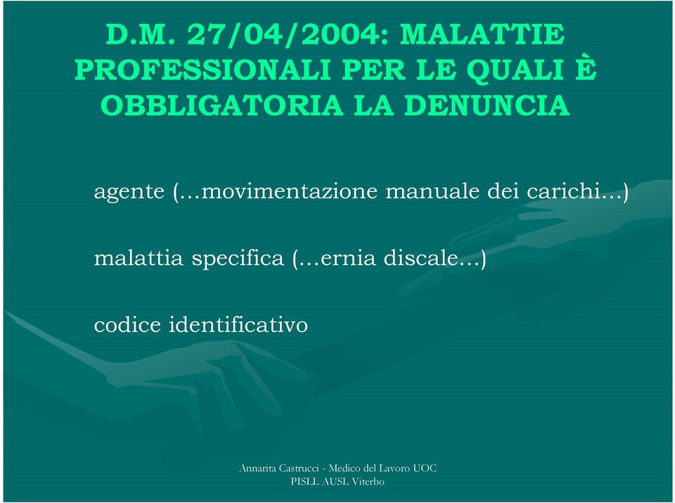 movimentazione manuale dei carichi ) malattia