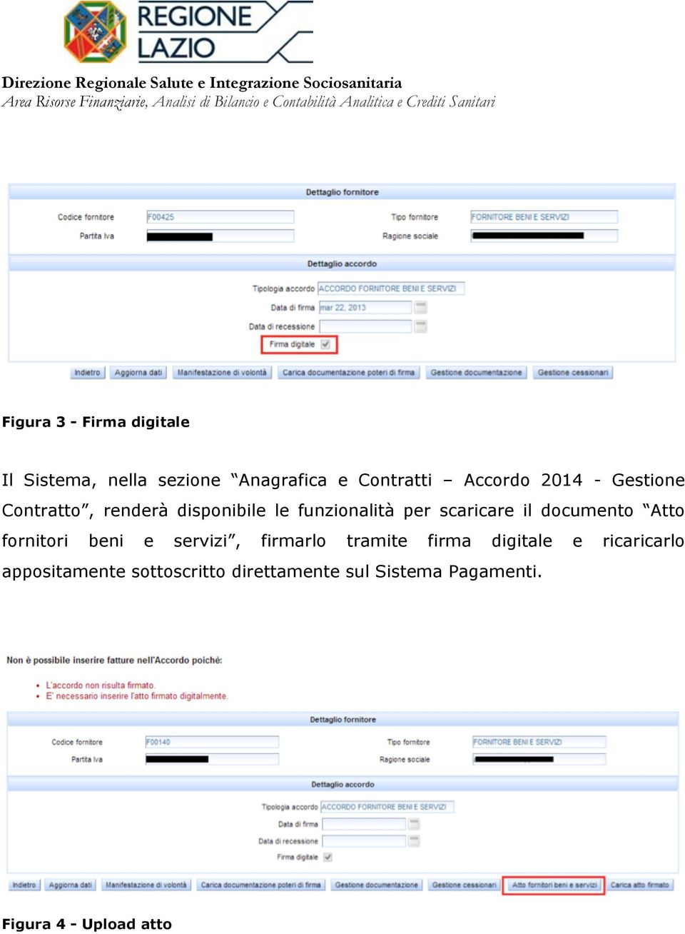 documento Atto fornitori beni e servizi, firmarlo tramite firma digitale e