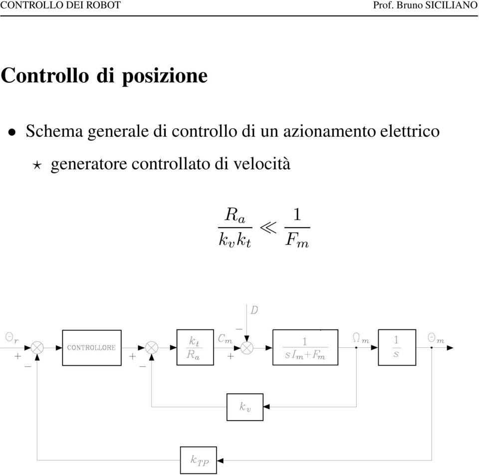 azionamento elettrico generatore