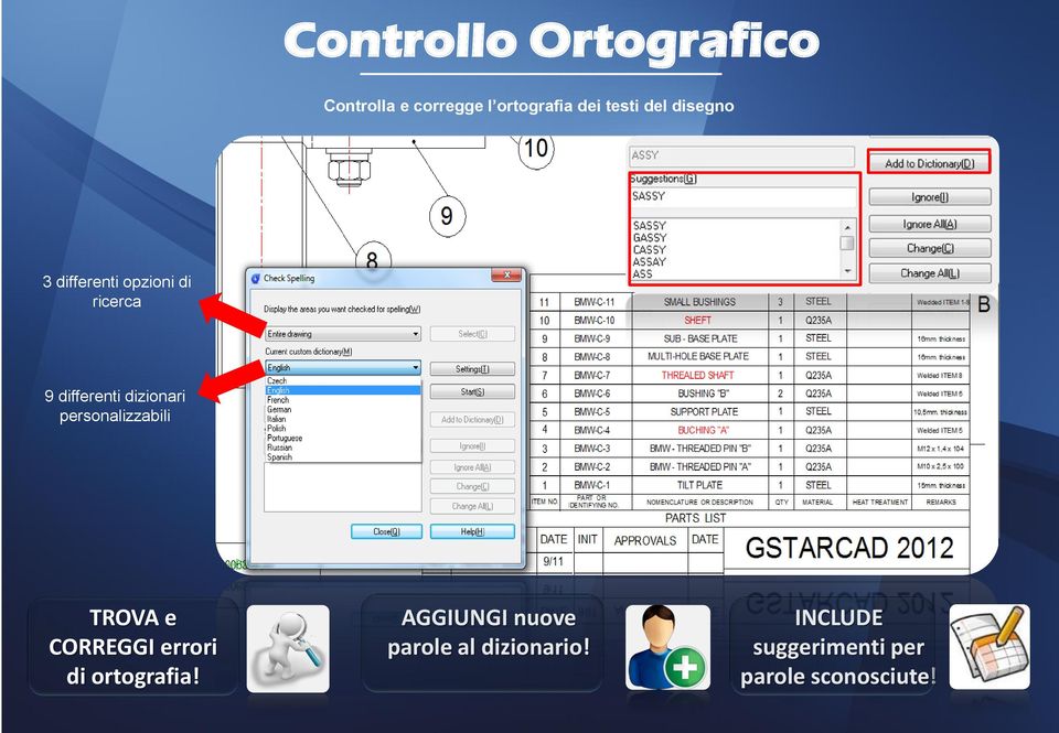 personalizzabili TROVA e CORREGGI errori di ortografia!