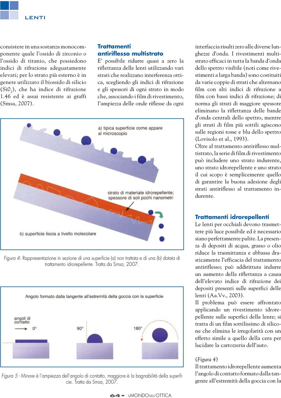 Trattamenti antiriflesso multistrato E possibile ridurre quasi a zero la riflettanza delle lenti utilizzando vari strati che realizzano interferenza ottica, scegliendo gli indici di rifrazione e gli