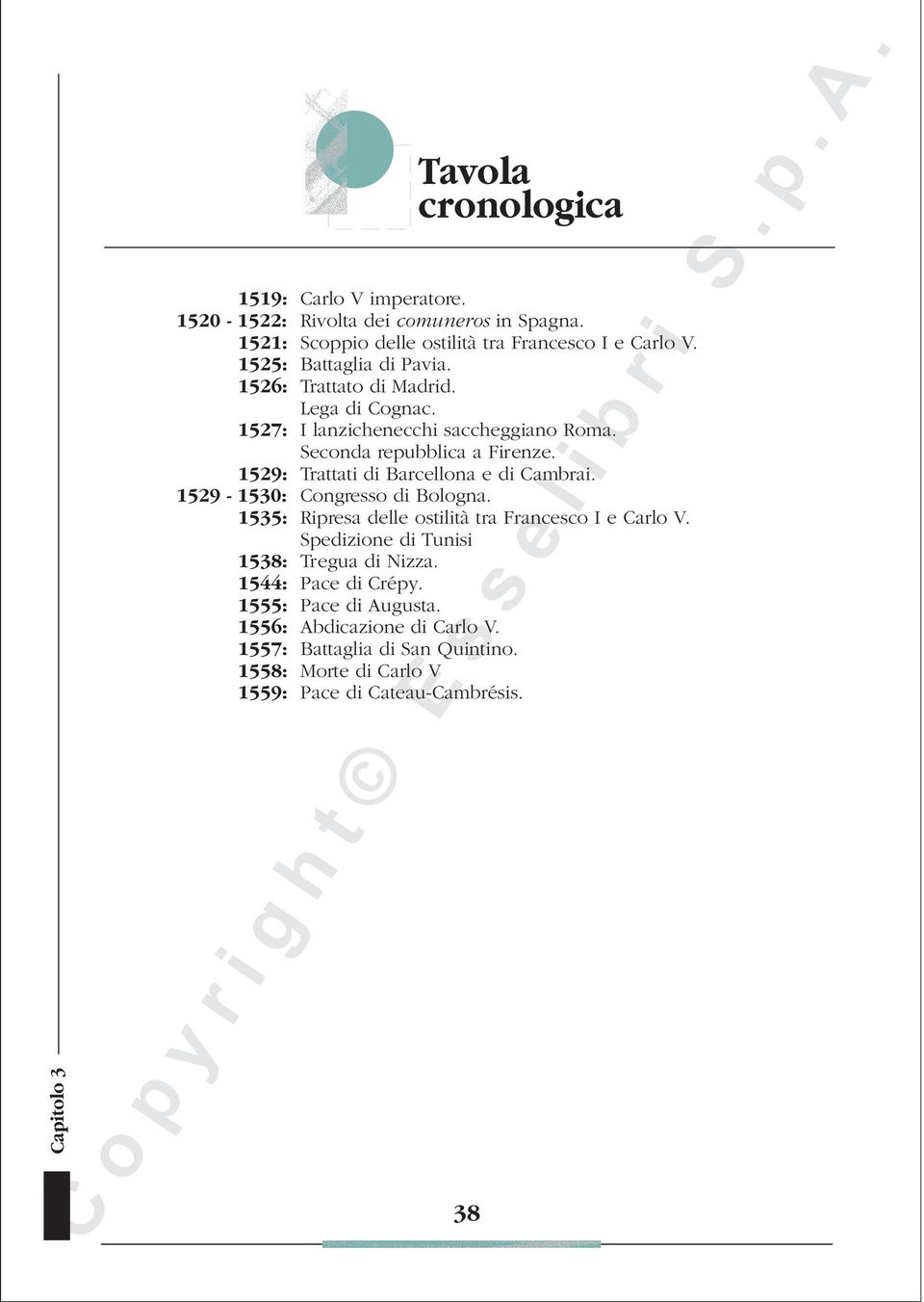 1529: Trattati di Barcellona e di Cambrai. 1529-1530: Congresso di Bologna. 1535: Ripresa delle ostilità tra Francesco I e Carlo V.