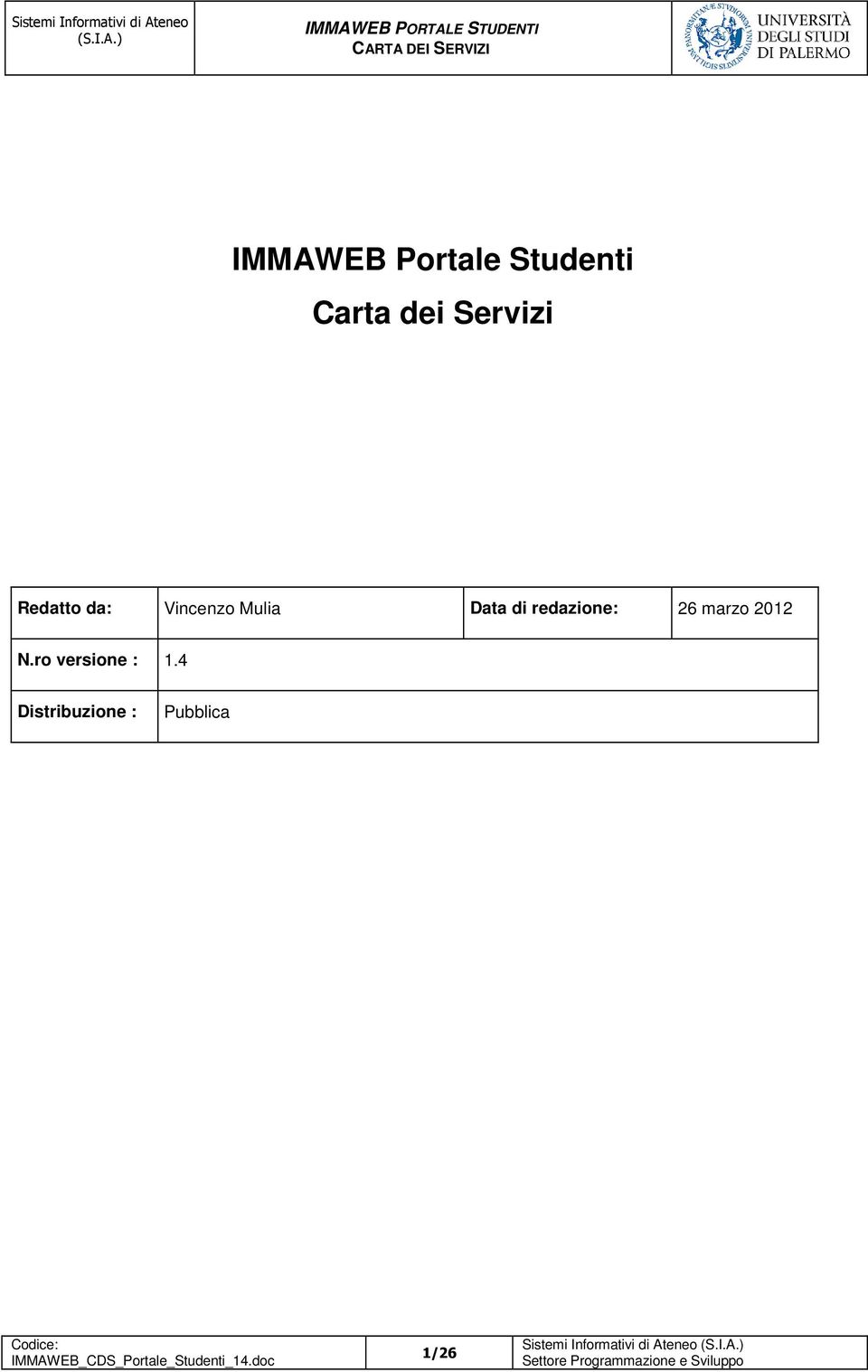 Data di redazione: 26 marzo 2012 N.