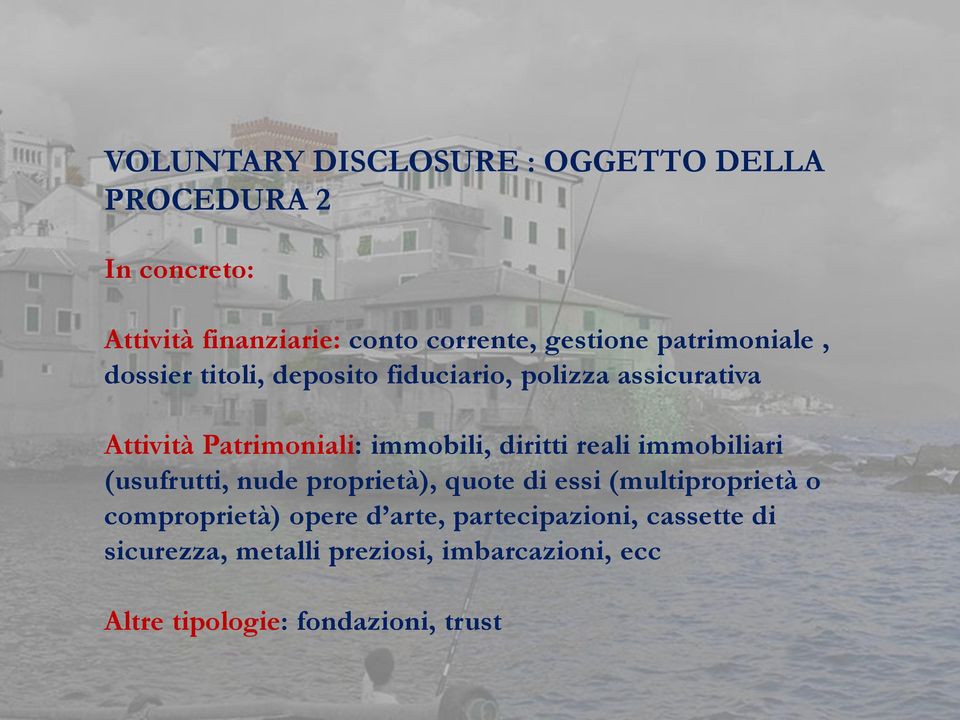 diritti reali immobiliari (usufrutti, nude proprietà), quote di essi (multiproprietà o comproprietà) opere d