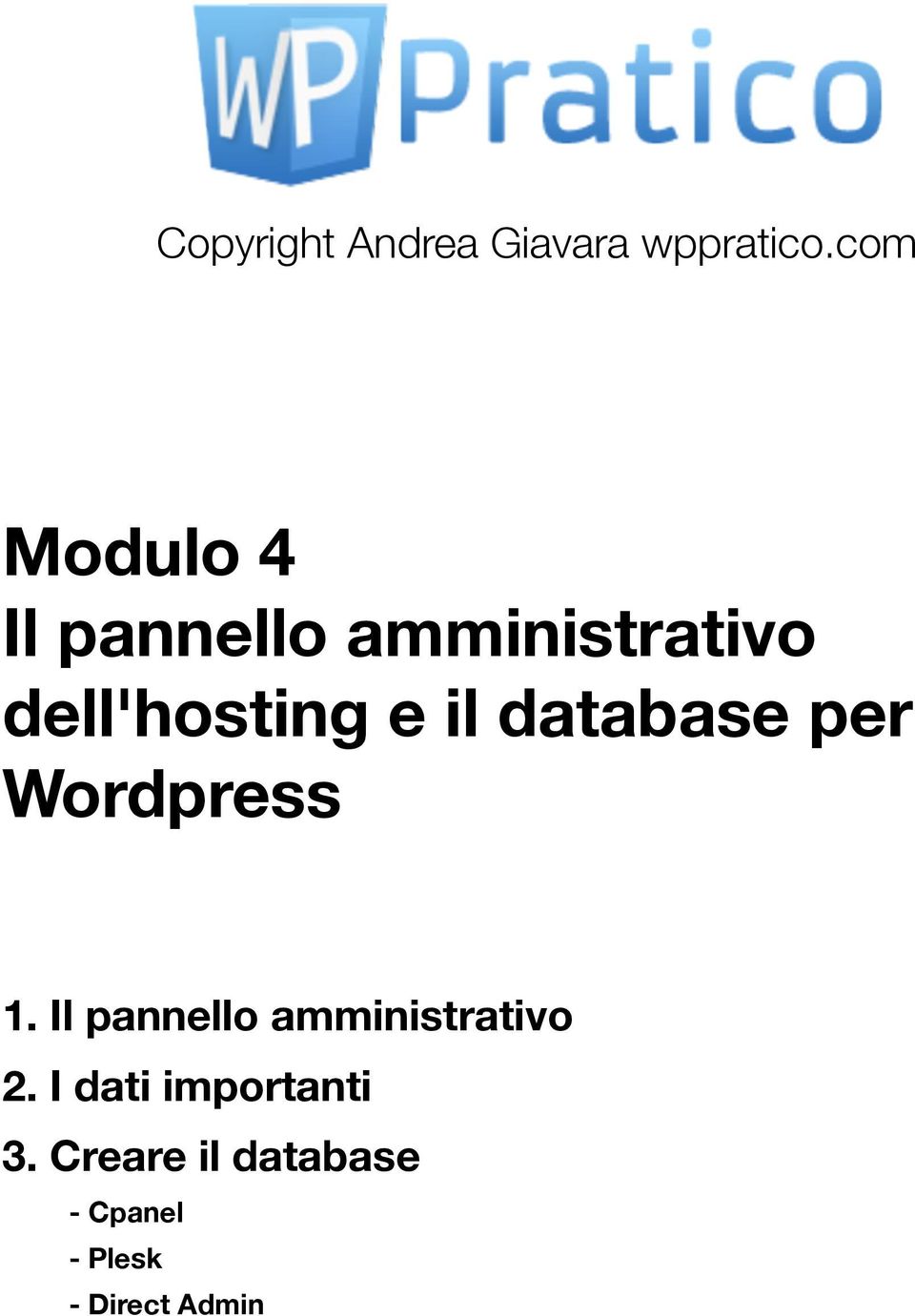 il database per Wordpress 1.