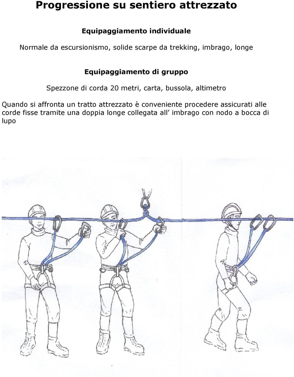 metri, carta, bussola, altimetro Quando si affronta un tratto attrezzato è conveniente