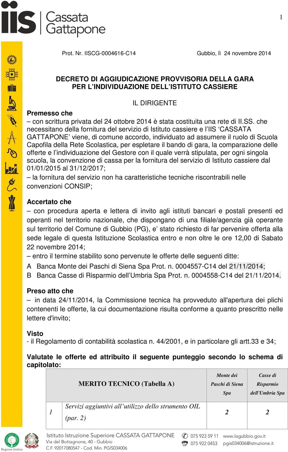 ottobre 2014 è stata costituita una rete di II.SS.