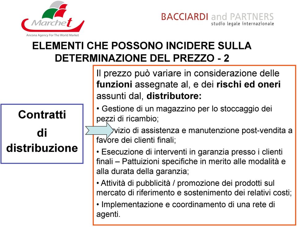 a favore dei clienti finali; Esecuzione di interventi in garanzia presso i clienti finali Pattuizioni specifiche in merito alle modalità e alla durata della