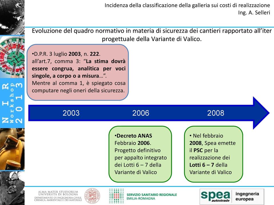 2003 2006 2008 Decreto ANAS Febbraio del progetto 2006.