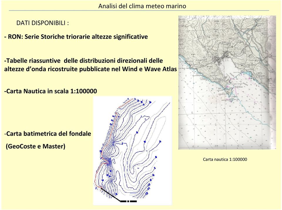 ricostruite pubblicate nel Wind e Wave Atlas -Carta Nautica in scala