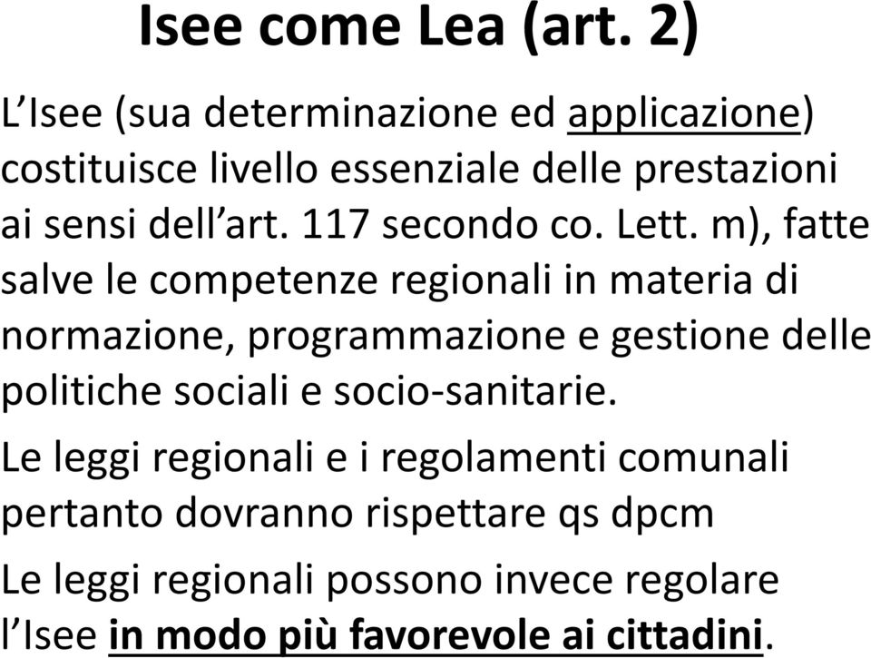 117 secondo co. Lett.