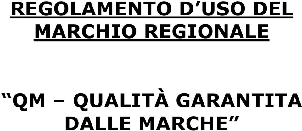 REGIONALE QM