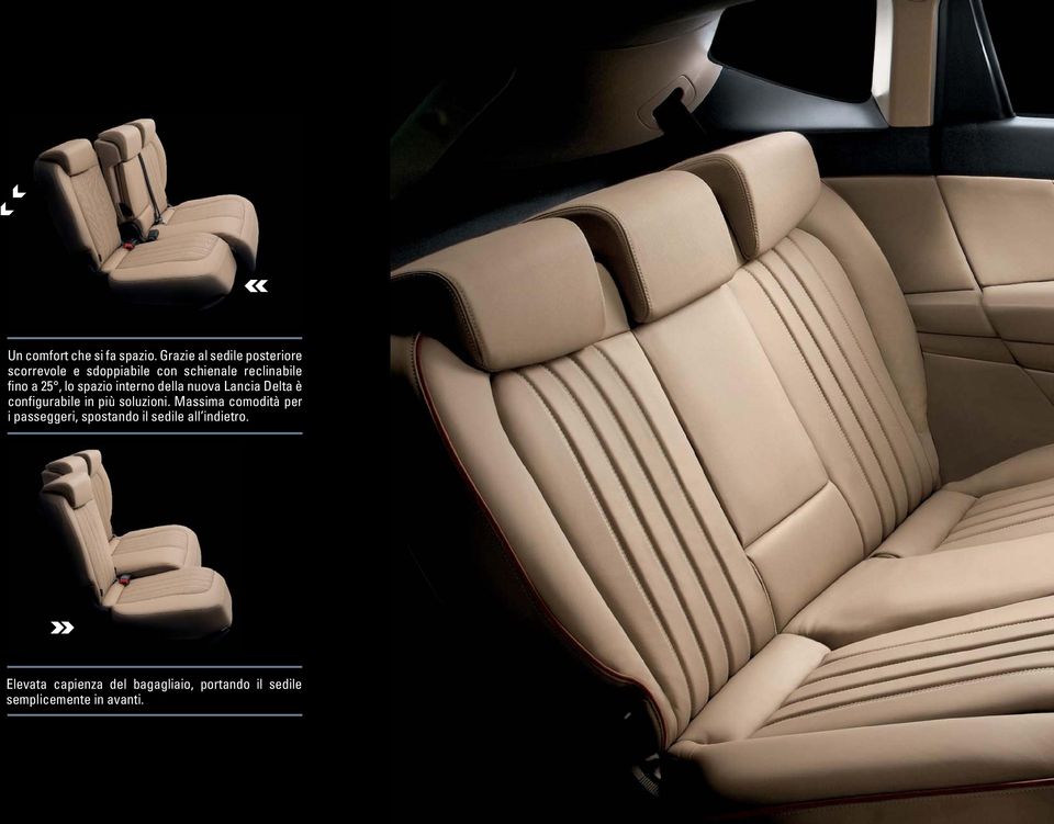 25, lo spazio interno della nuova Lancia Delta è configurabile in più soluzioni.