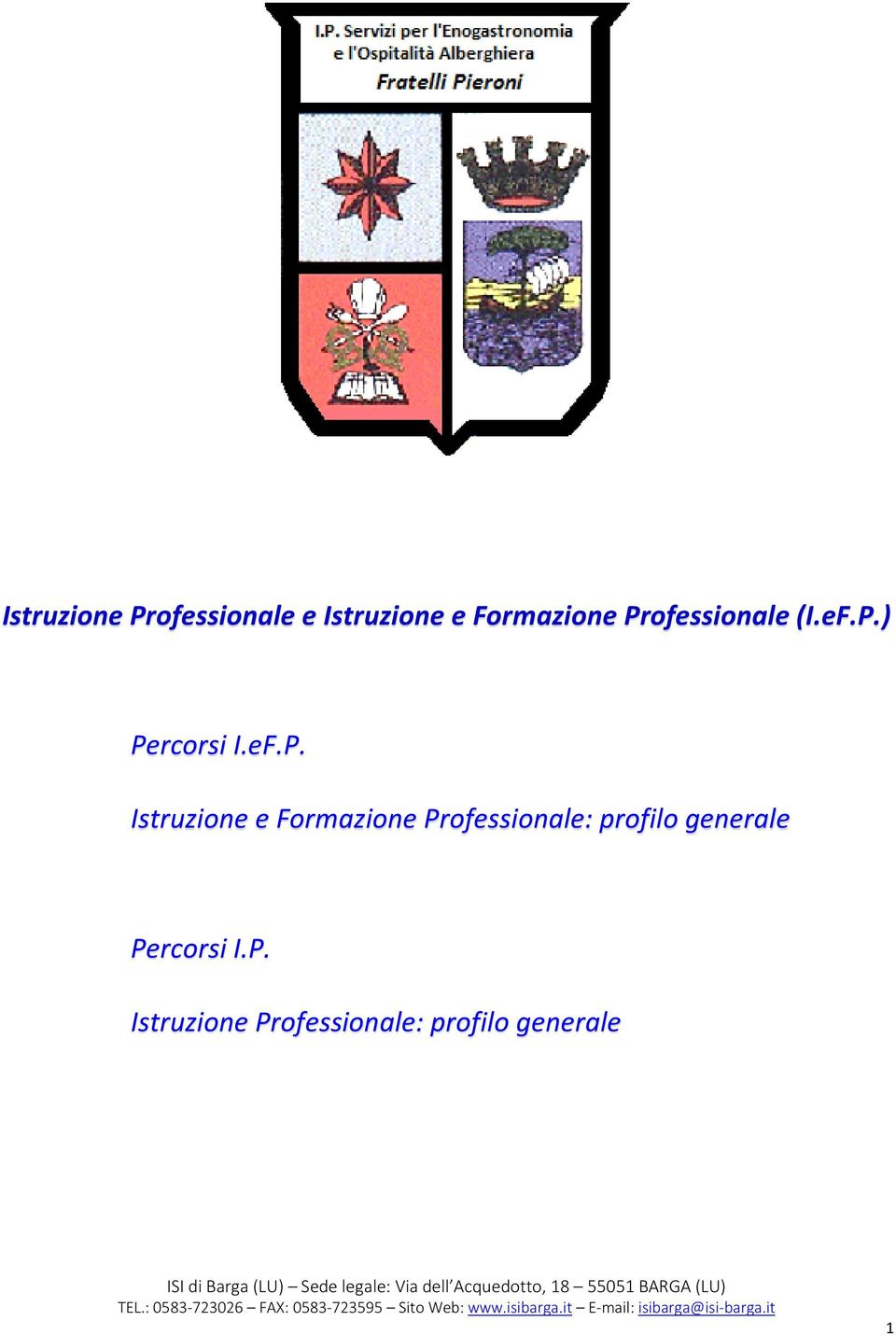 e Formazione Professionale: profilo generale