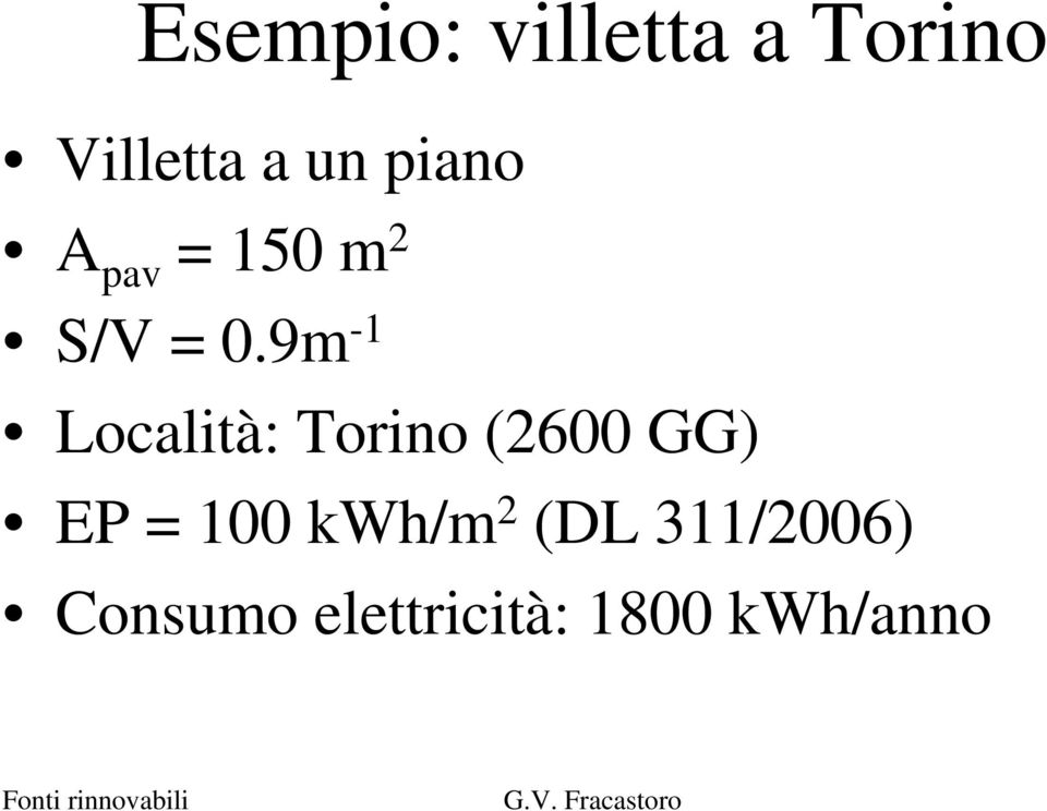 9m -1 Località: Torino (2600 GG) EP = 100
