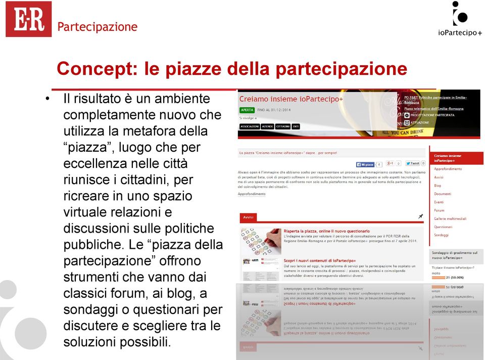 virtuale relazioni e discussioni sulle politiche pubbliche.