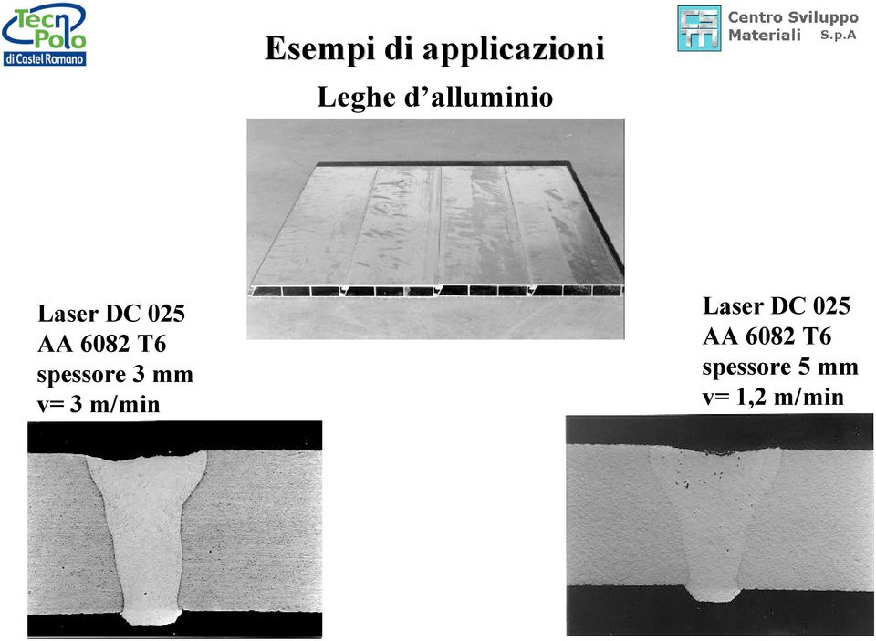 spessore 3 mm v= 3 m/min Laser DC