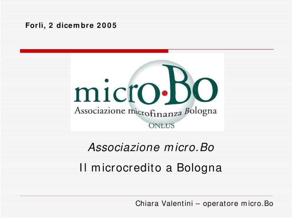 bo Il microcredito a