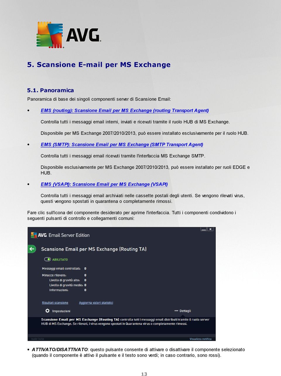 inviati e ricevuti tramite il ruolo HUB di MS Exchange. Disponibile per MS Exchange 2007/2010/2013, può essere installato esclusivamente per il ruolo HUB.