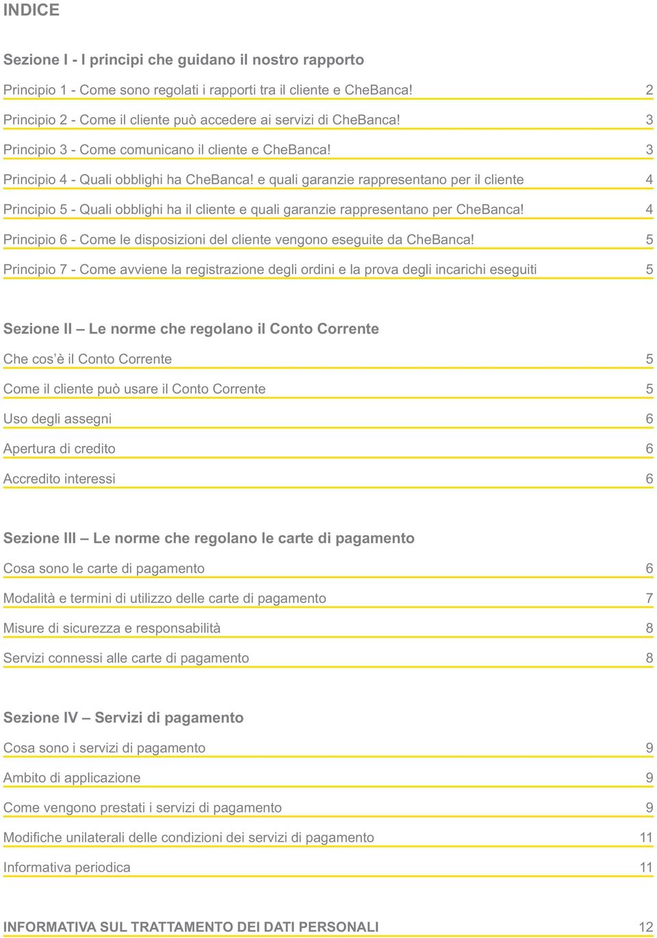 e quali garanzie rappresentano per il cliente 4 Principio 5 - Quali obblighi ha il cliente e quali garanzie rappresentano per CheBanca!