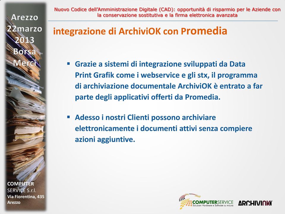 ArchiviOK è entrato a far parte degli applicativi offerti da Promedia.