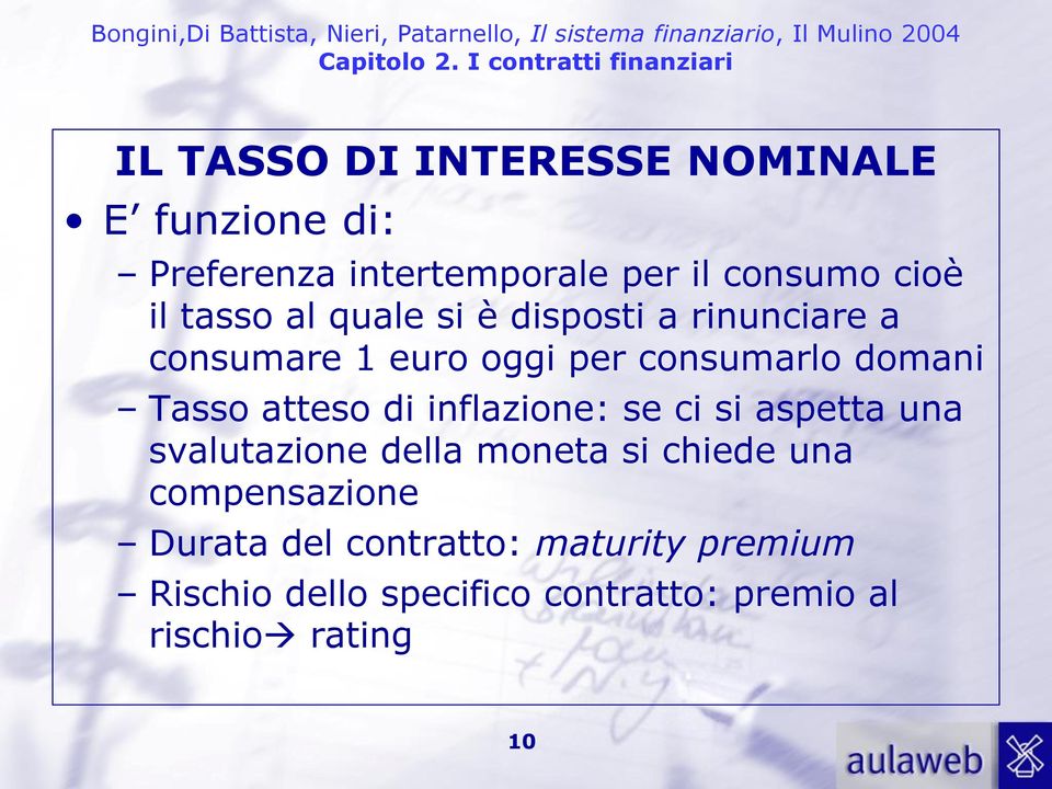 atteso di inflazione: se ci si aspetta una svalutazione della moneta si chiede una compensazione