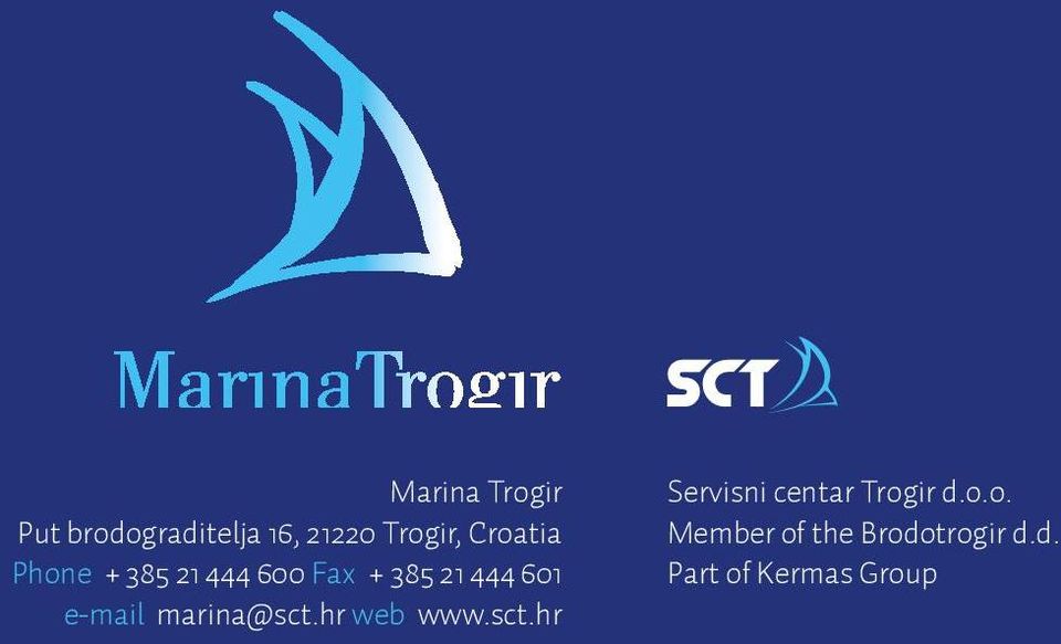 e-mail marina@sct.hr web www.sct.hr Servisni centar Trogir d.