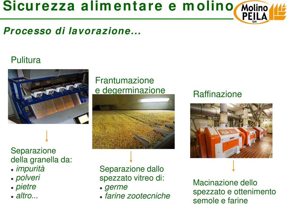 granella da: impurità polveri pietre altro.