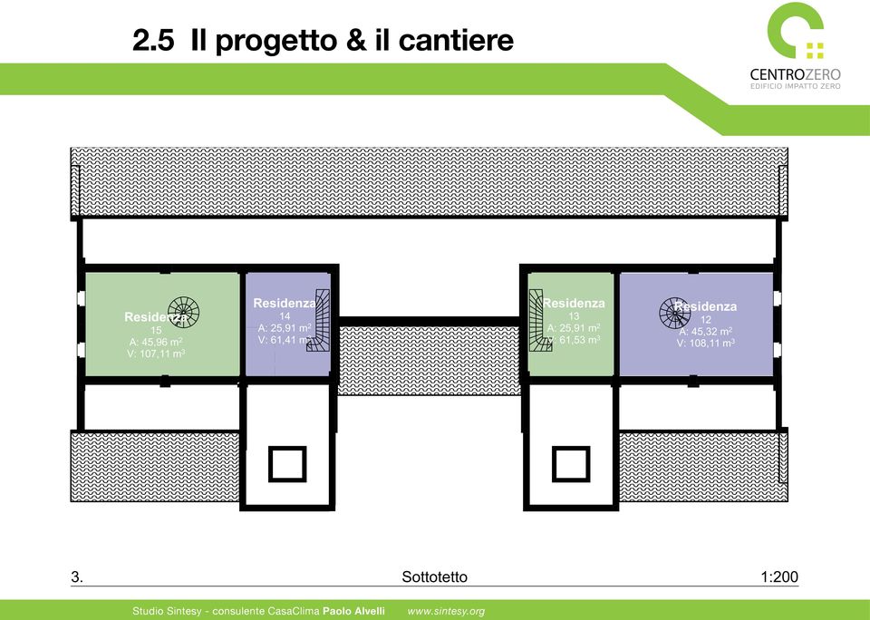 61,41 m 3 Residenza 13 A: 25,91 m 2 V: 61,53 m 3