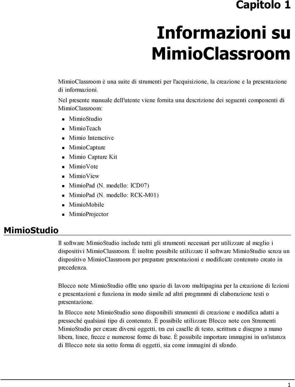 MimioPad (N. modello: ICD07) MimioPad (N.