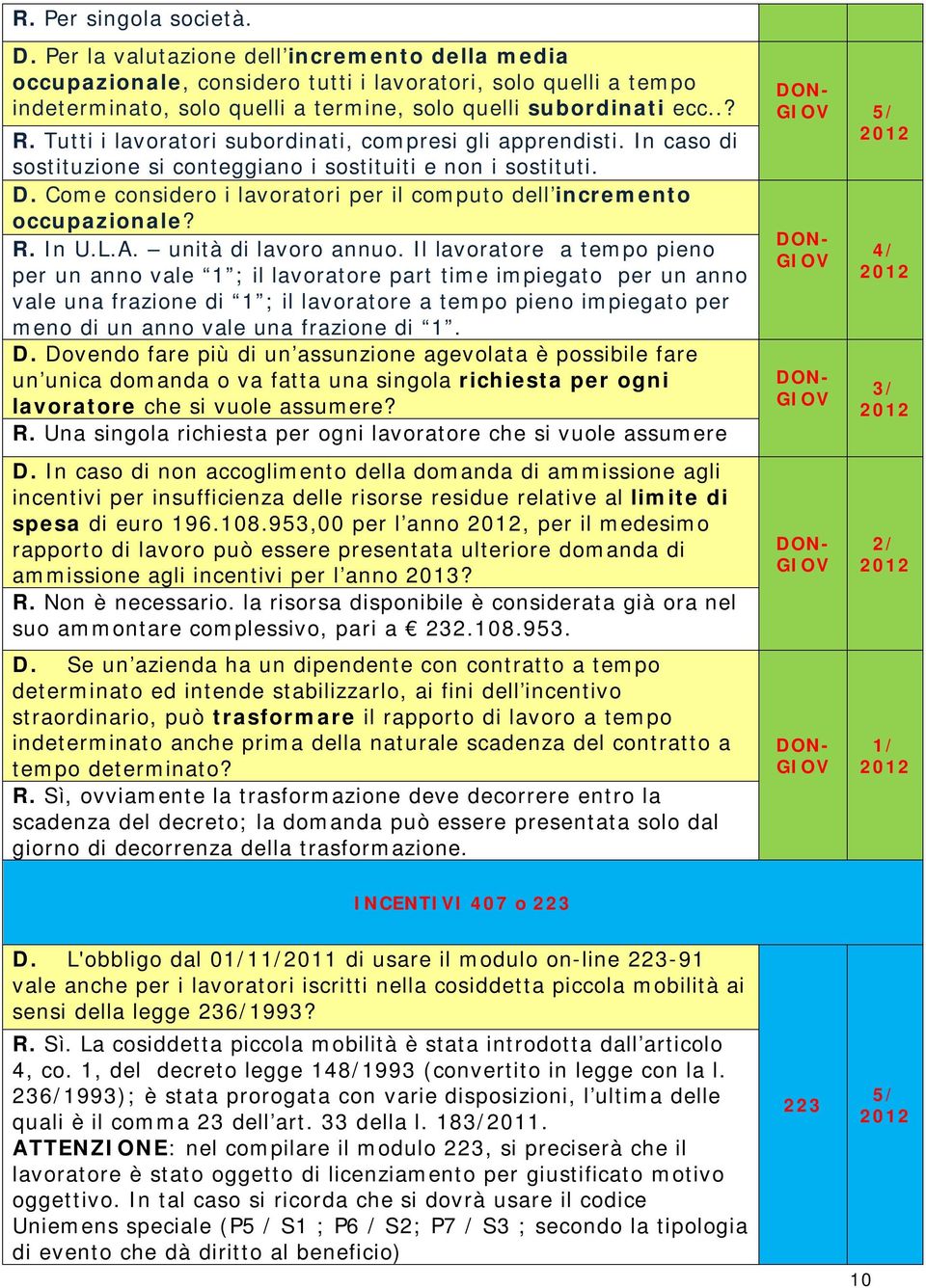 Tutti i lavoratori subordinati, compresi gli apprendisti. In caso di sostituzione si conteggiano i sostituiti e non i sostituti. D.