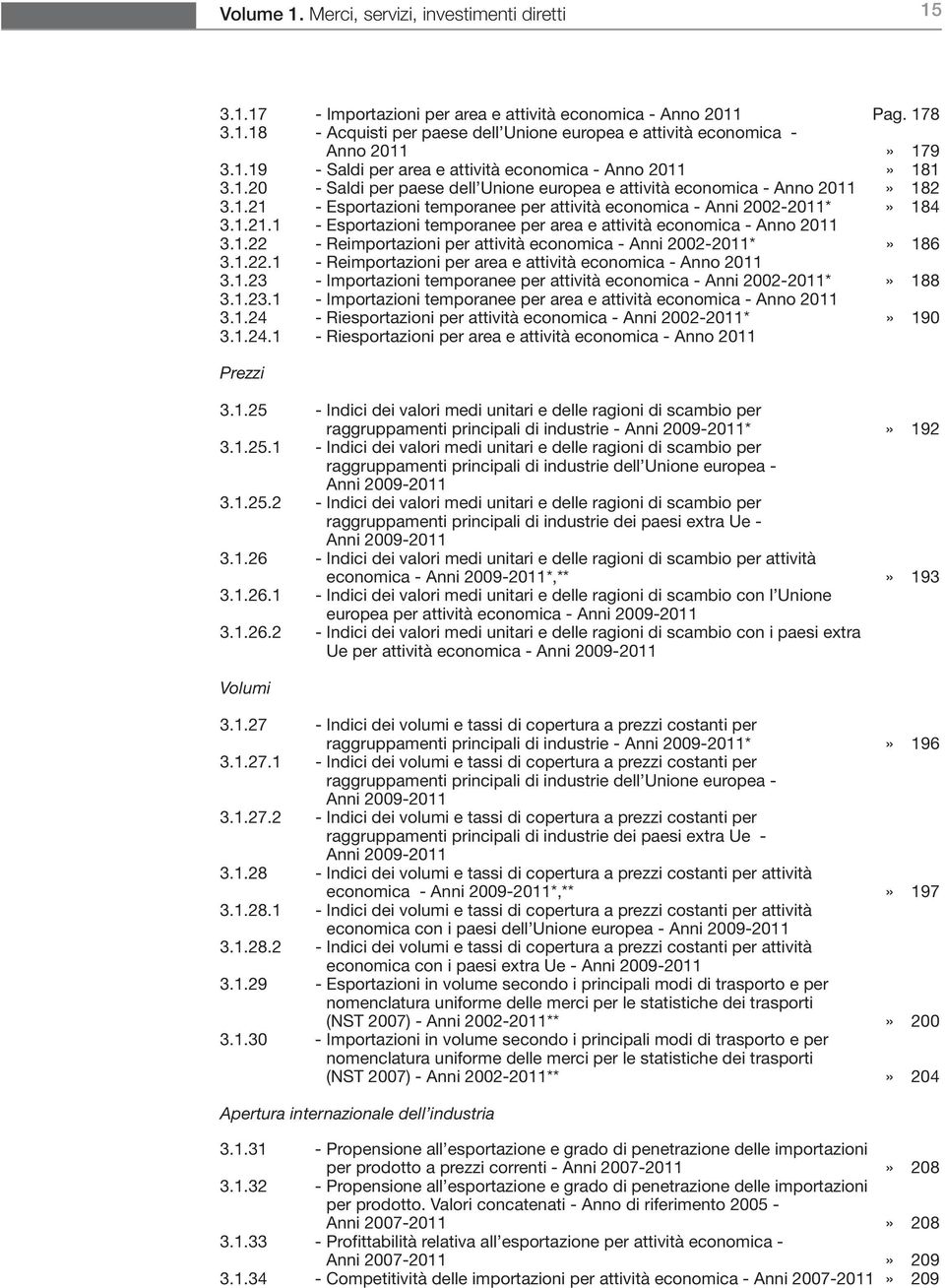 1.21.1 - Esportazioni temporanee per area e attività economica - Anno 2011 3.1.22 - Reimportazioni per attività economica - Anni 2002-2011*» 186 3.1.22.1 - Reimportazioni per area e attività economica - Anno 2011 3.