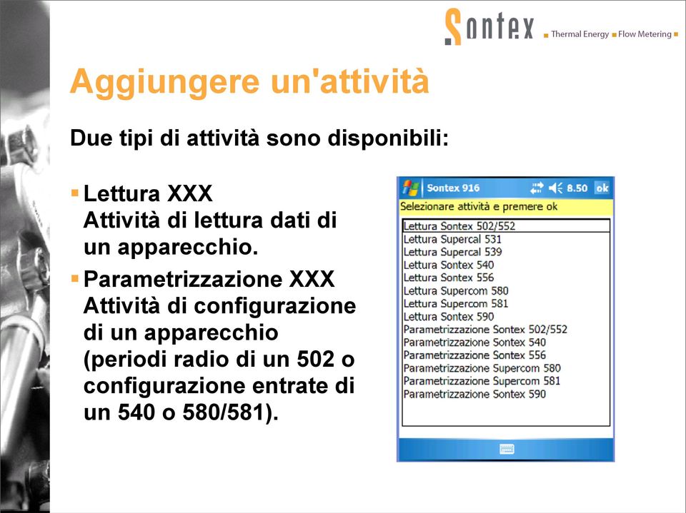 Parametrizzazione XXX Attività di configurazione di un