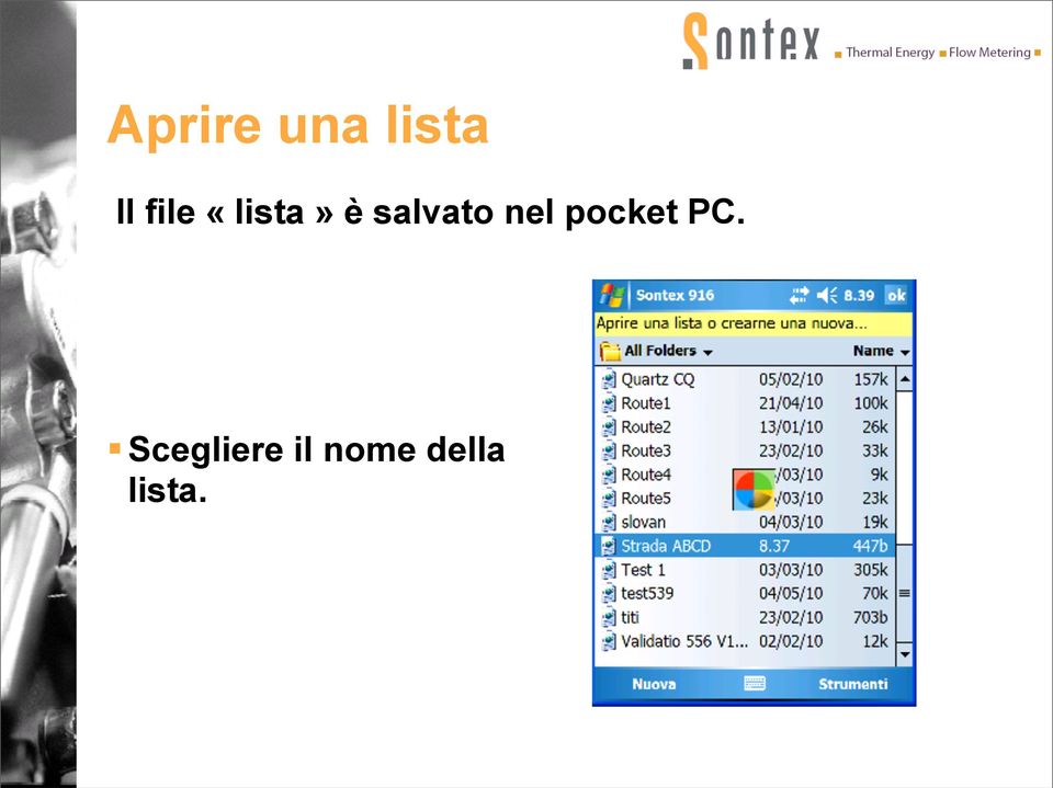 salvato nel pocket PC.