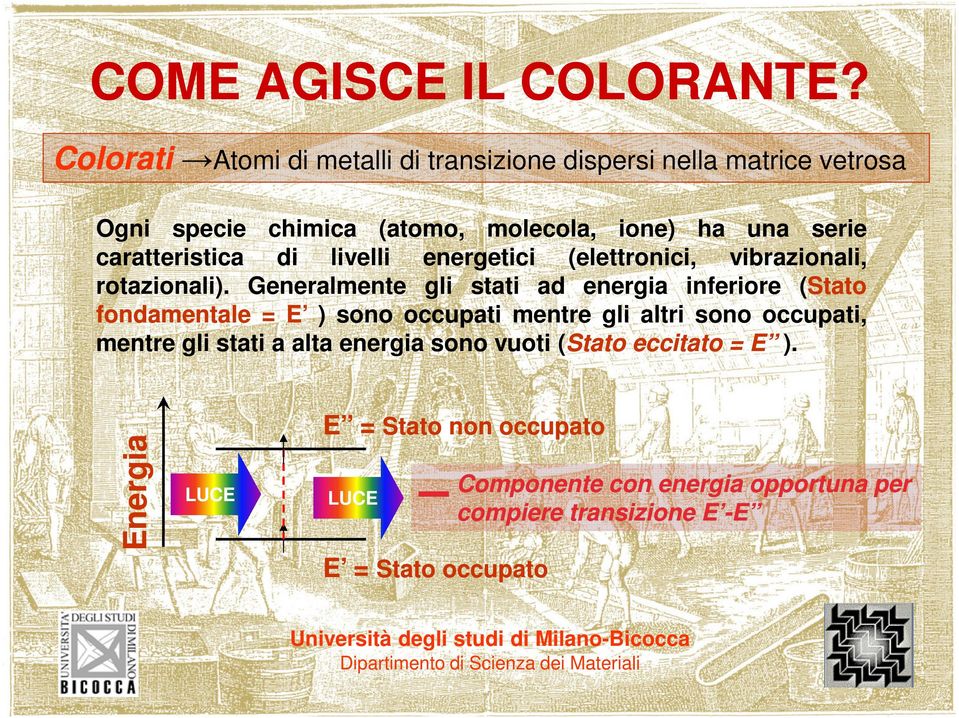 caratteristica di livelli energetici (elettronici, vibrazionali, rotazionali).