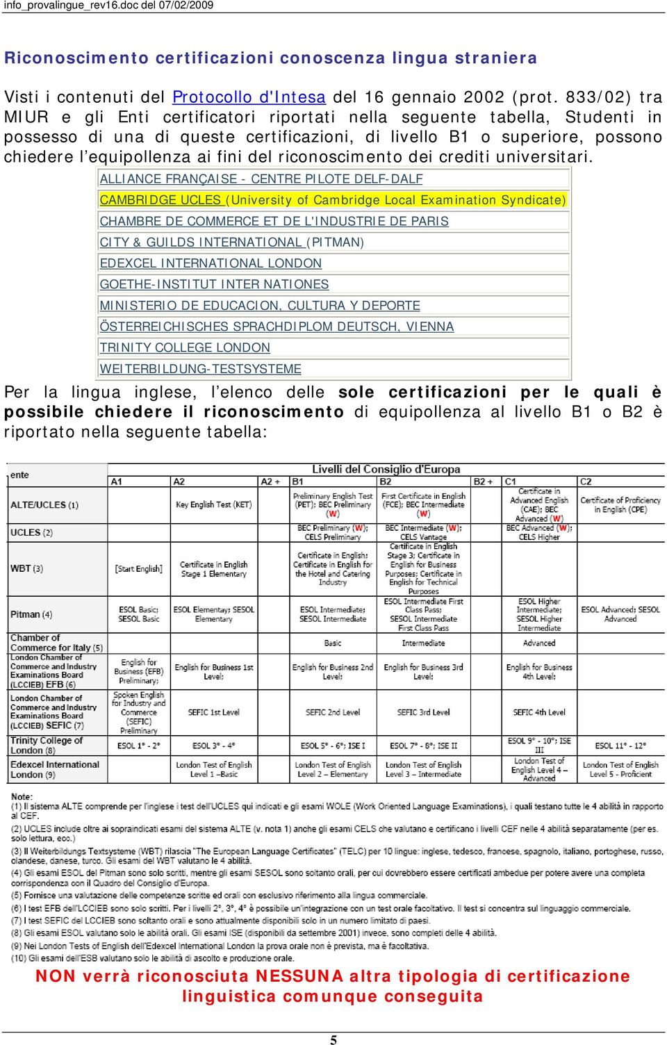 del riconoscimento dei crediti universitari.