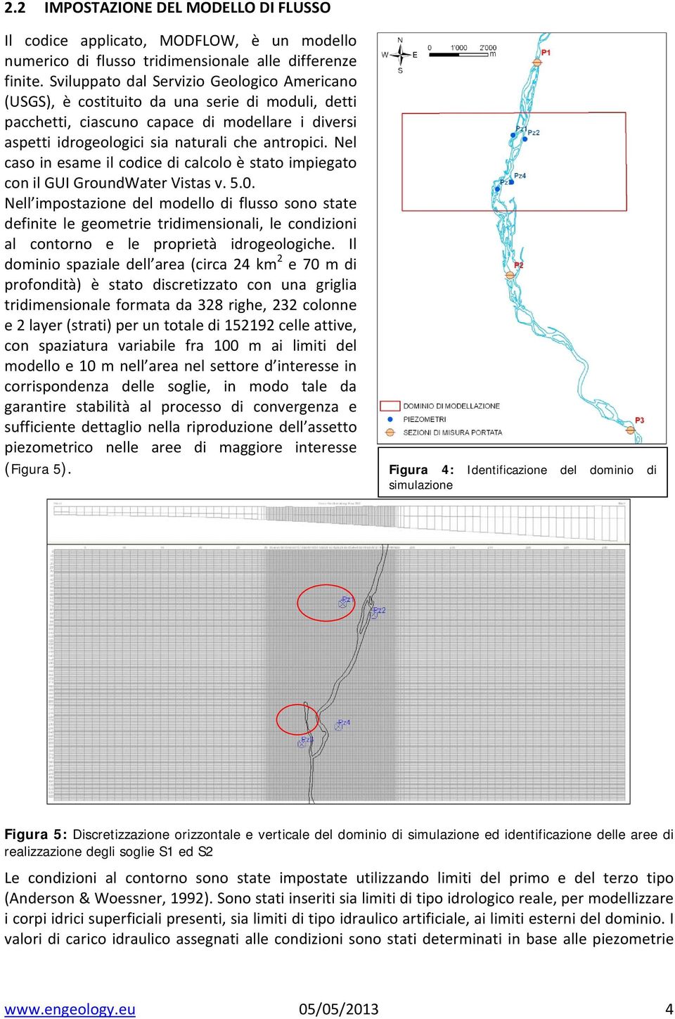 Nel caso in esame il codice di calcolo è stato impiegato con il GUI GroundWater Vistas v. 5.0.