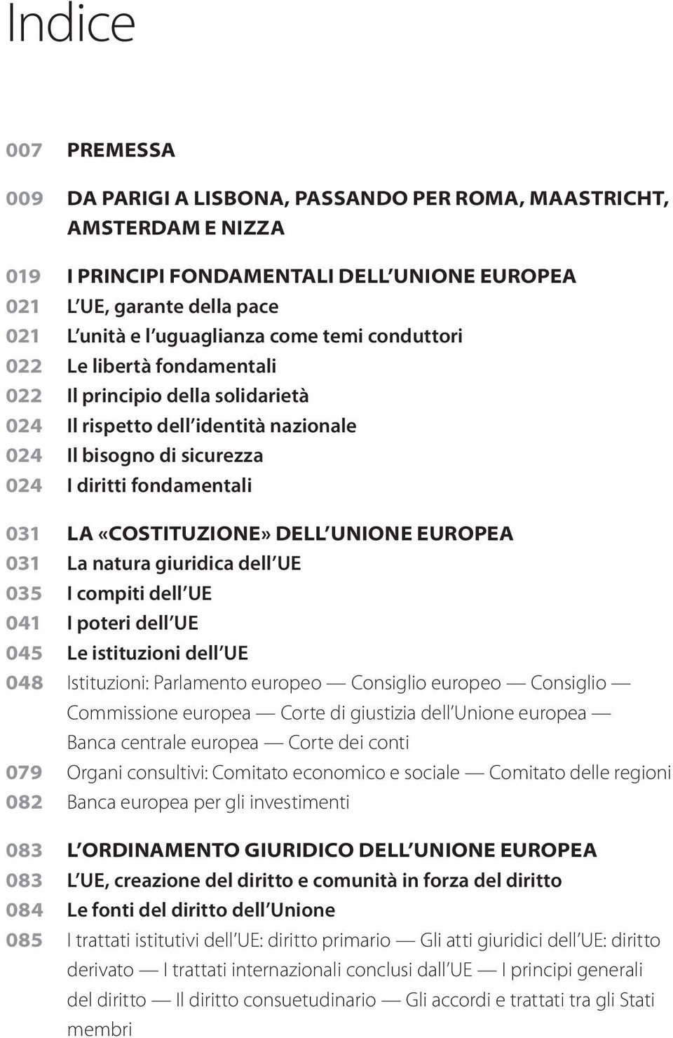 «COSTITUZIONE» DELL UNIONE EUROPEA 031 La natura giuridica dell UE 035 I compiti dell UE 041 I poteri dell UE 045 Le istituzioni dell UE 048 Istituzioni: Parlamento europeo Consiglio europeo